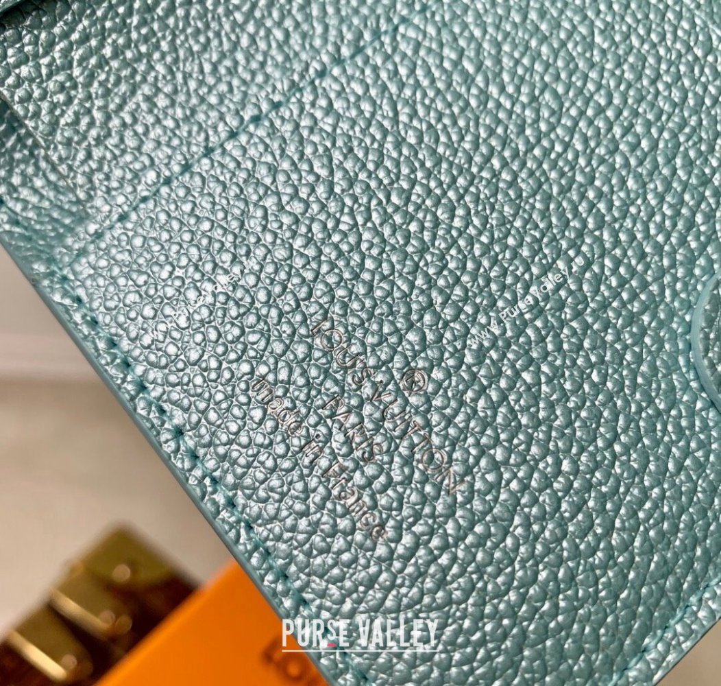 Louis Vuitton Lisa Wallet in Azur Frost Blue Supple Grained Leather M12536 2024 LV Ski Collection (KI-241210007)