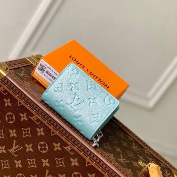 Louis Vuitton Clea Wallet in Azur Frost Blue Supple Grained Leather M12188 2024 LV Ski Collection (KI-241210010)