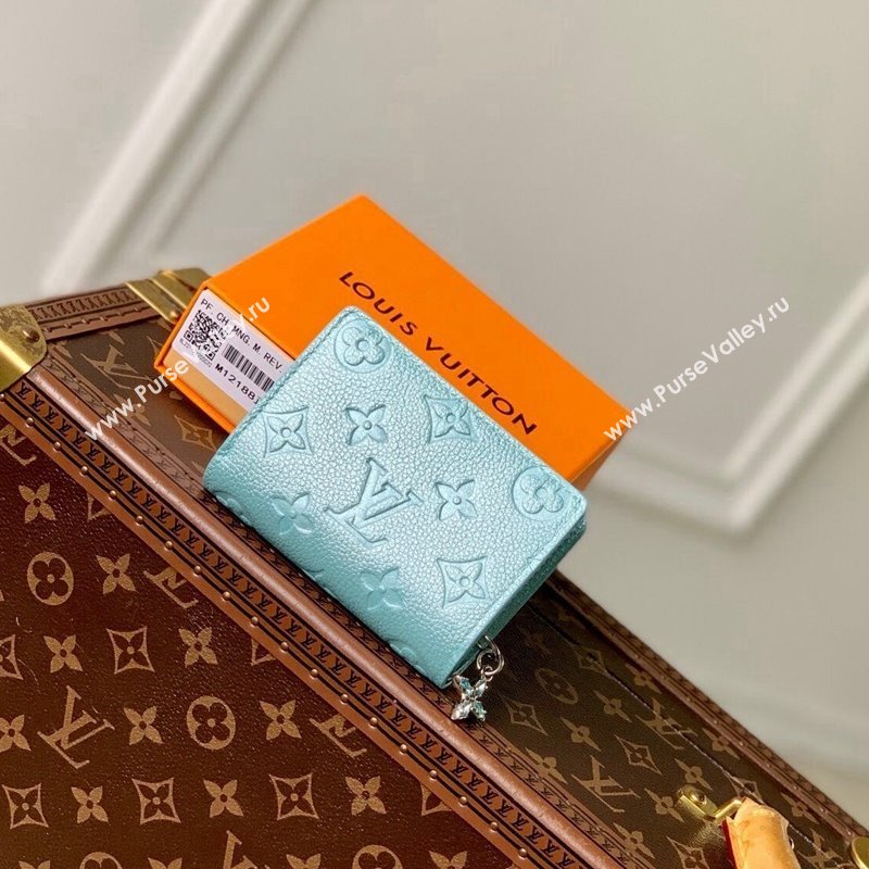 Louis Vuitton Clea Wallet in Azur Frost Blue Supple Grained Leather M12188 2024 LV Ski Collection (KI-241210010)