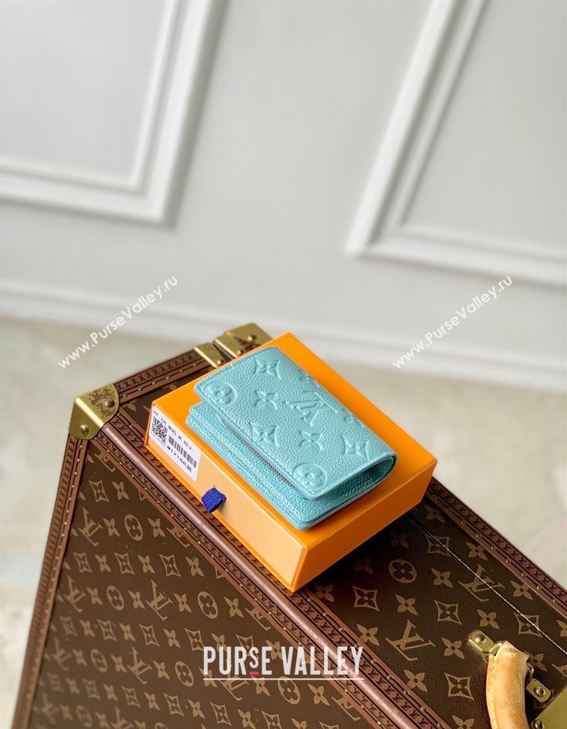 Louis Vuitton Clea Wallet in Azur Frost Blue Supple Grained Leather M12188 2024 LV Ski Collection (KI-241210010)