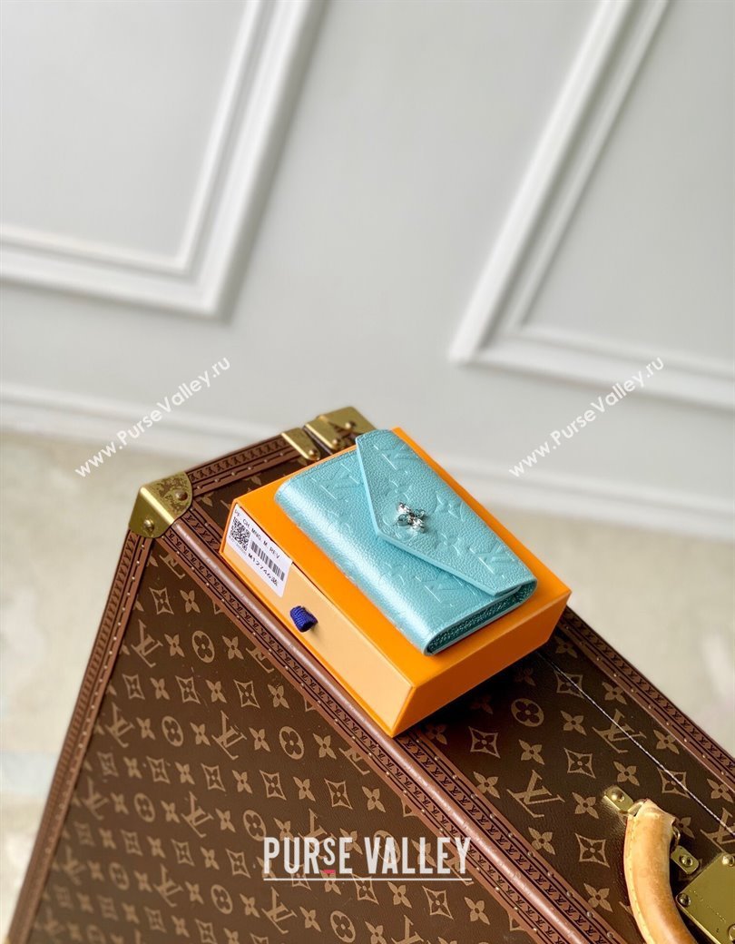 Louis Vuitton Victorine Wallet in Azur Frost Blue Supple Grained Leather M12746 2024 LV Ski Collection (KI-241210013)