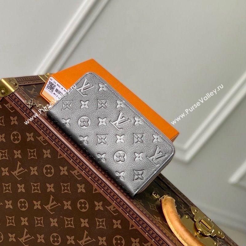 Louis Vuitton Zippy Wallet in Gunmetal Black Supple Grained Leather M12680 2024 LV Ski Collection (KI-241210002)