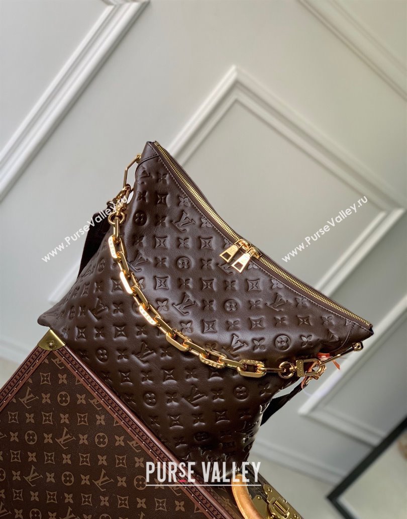 Louis Vuitton Coussin Hobo MM Bag in Monogram Leather M12072 Chocolat Brown 2024 (KI-241209070)