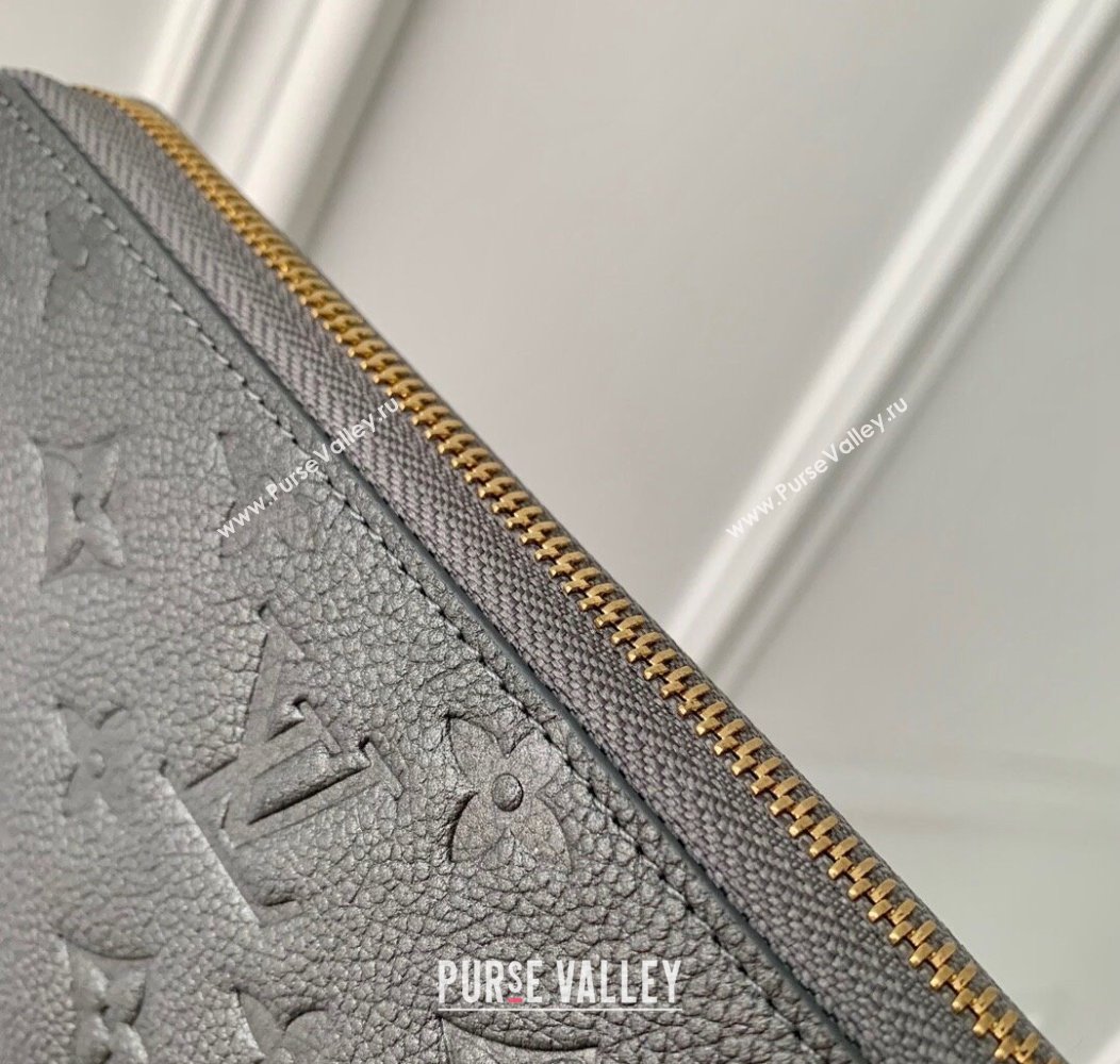 Louis Vuitton Zippy Wallet in Gunmetal Black Supple Grained Leather M12680 2024 LV Ski Collection (KI-241210002)