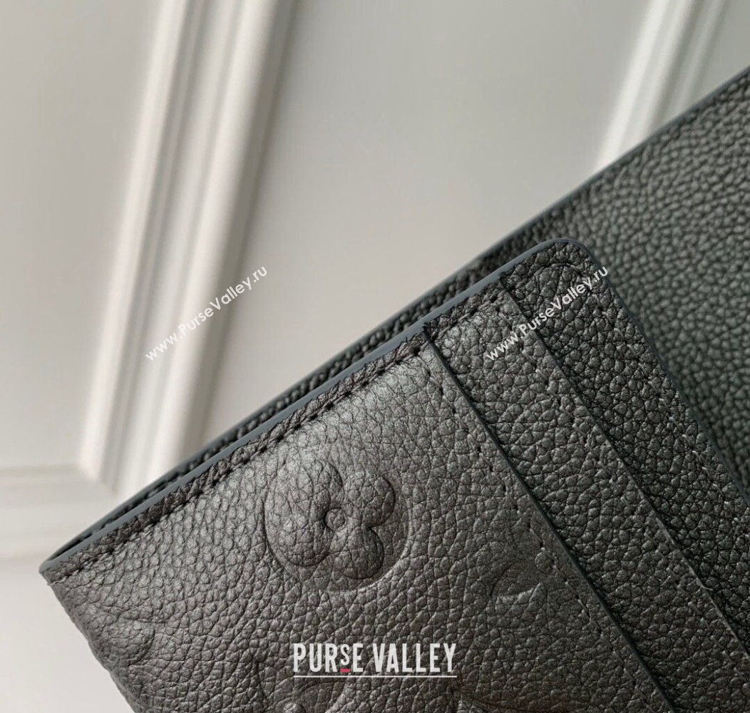 Louis Vuitton Sarah Wallet in Gunmetal Black Supple Grained Leather M12172 2024 LV Ski Collection (KI-241210005)