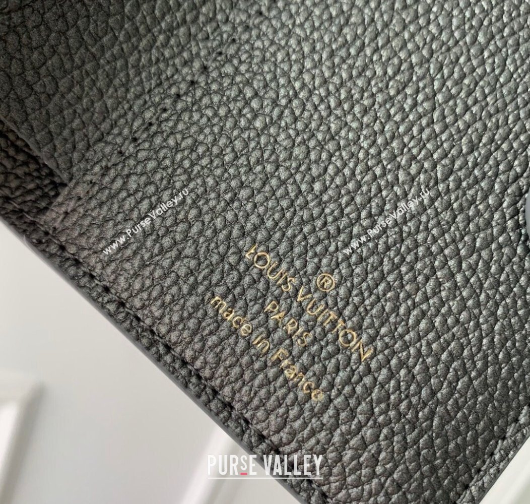 Louis Vuitton Lisa Wallet in Gunmetal Black Supple Grained Leather M12536 2024 LV Ski Collection (KI-241210008)