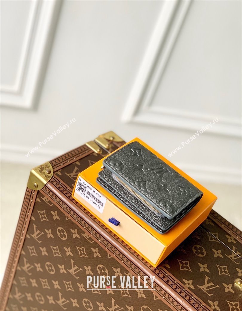 Louis Vuitton Clea Wallet in Gunmetal Black Supple Grained Leather M12188 2024 LV Ski Collection (KI-241210011)