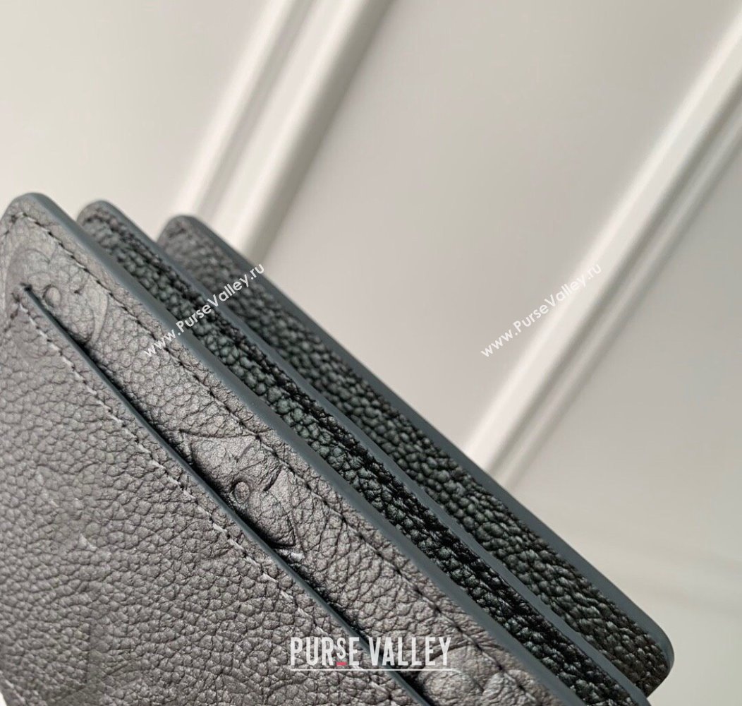 Louis Vuitton Clea Wallet in Gunmetal Black Supple Grained Leather M12188 2024 LV Ski Collection (KI-241210011)