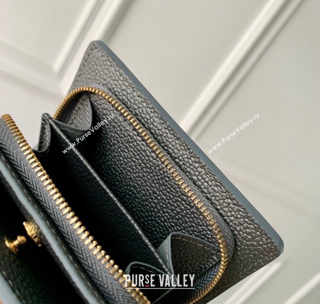 Louis Vuitton Clea Wallet in Gunmetal Black Supple Grained Leather M12188 2024 LV Ski Collection (KI-241210011)