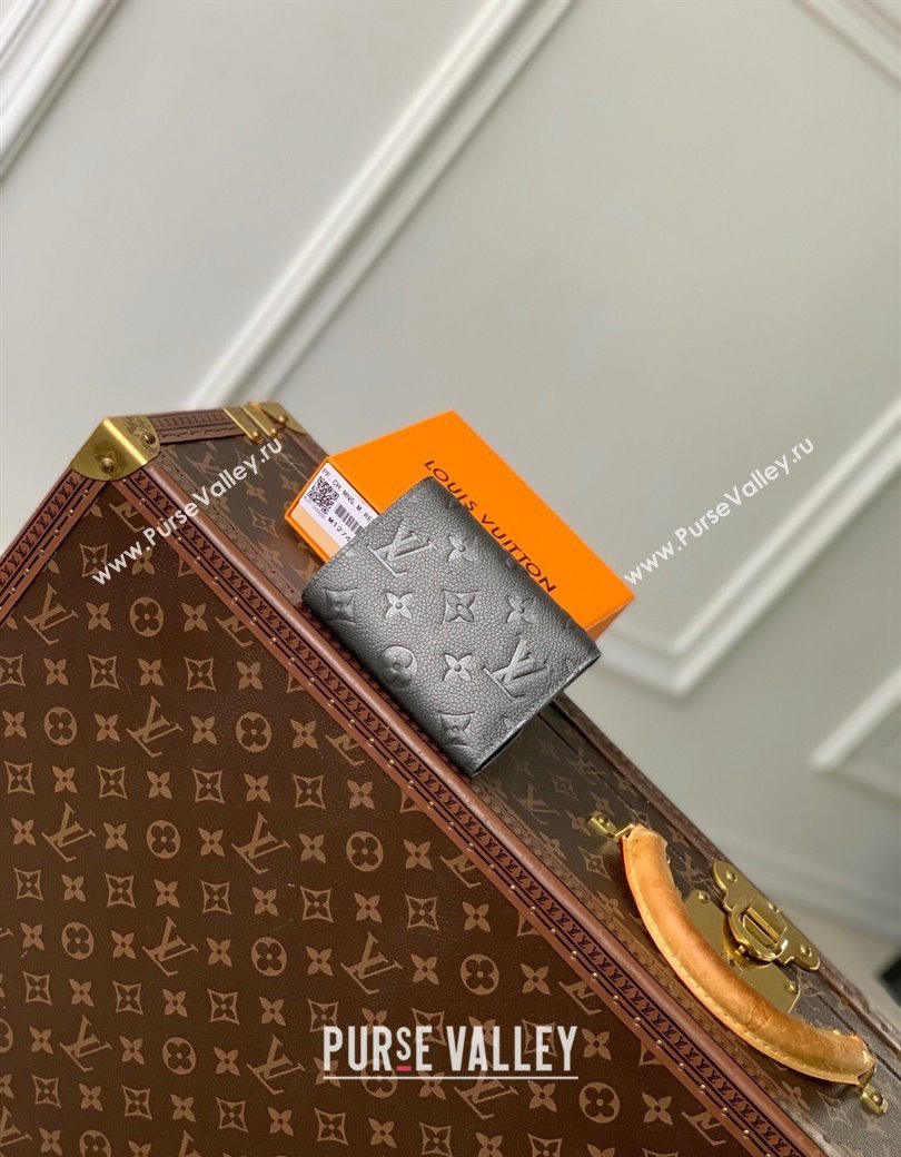 Louis Vuitton Victorine Wallet in Gunmetal Black Supple Grained Leather M12746 2024 LV Ski Collection (KI-241210014)