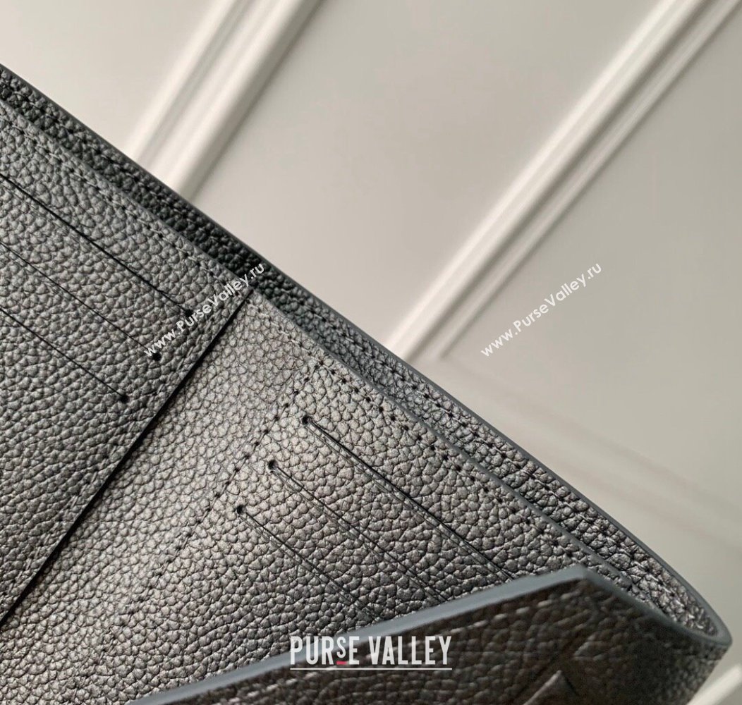 Louis Vuitton Victorine Wallet in Gunmetal Black Supple Grained Leather M12746 2024 LV Ski Collection (KI-241210014)