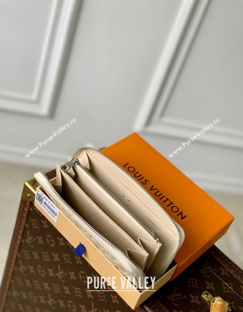 Louis Vuitton Zippy Wallet in Cream Beige Supple Grained Leather M12680 2024 LV Ski Collection (KI-241210003)