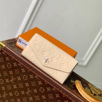 Louis Vuitton Sarah Wallet in Cream Beige Supple Grained Leather M12172 2024 LV Ski Collection (KI-241210006)