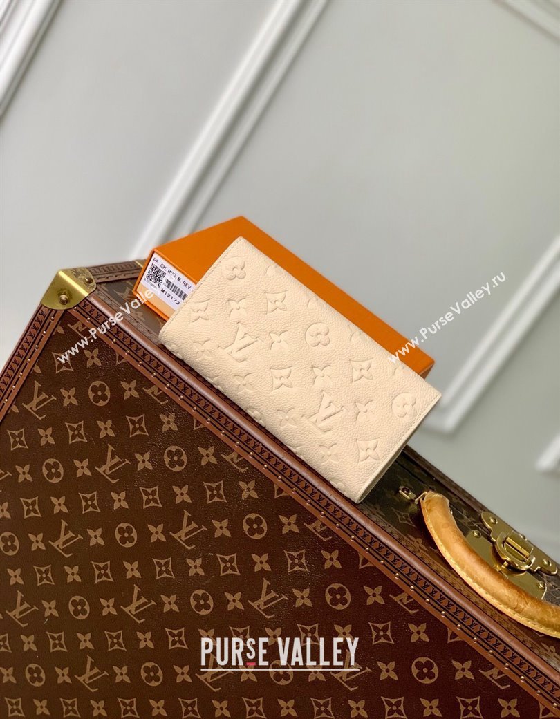 Louis Vuitton Sarah Wallet in Cream Beige Supple Grained Leather M12172 2024 LV Ski Collection (KI-241210006)