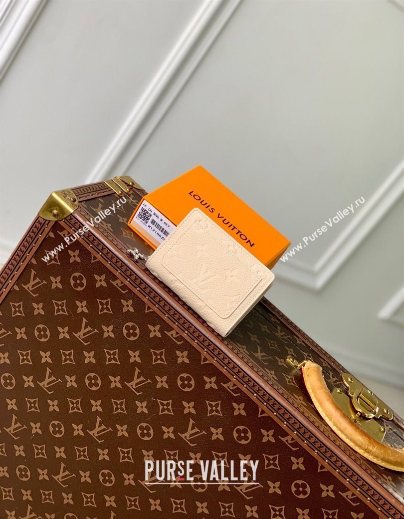 Louis Vuitton Clea Wallet in Cream Beige Supple Grained Leather M12188 2024 LV Ski Collection (KI-241210012)