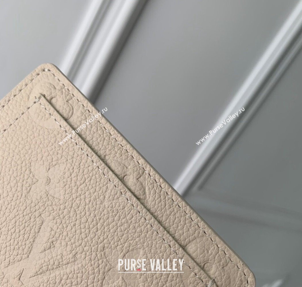 Louis Vuitton Clea Wallet in Cream Beige Supple Grained Leather M12188 2024 LV Ski Collection (KI-241210012)