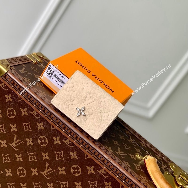 Louis Vuitton Business Card Holder Wallet in Cream Beige Supple Grained Leather M12177 2024 LV Ski Collection (KI-241210018)