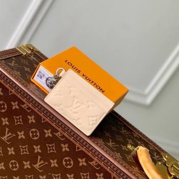 Louis Vuitton LV Charms Card Holder Wallet in Cream Beige Supple Grained Leather M12179 2024 LV Ski Collection (KI-241210021)