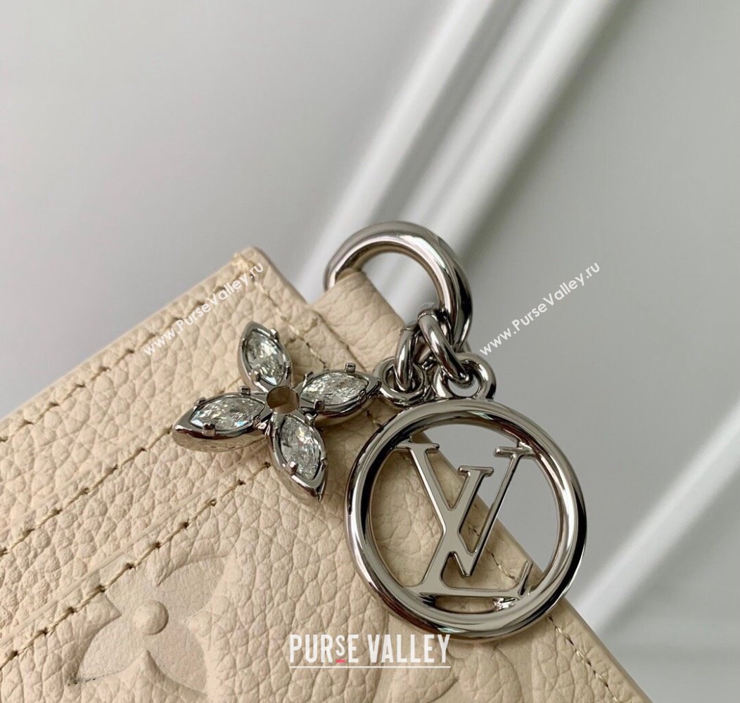 Louis Vuitton LV Charms Card Holder Wallet in Cream Beige Supple Grained Leather M12179 2024 LV Ski Collection (KI-241210021)