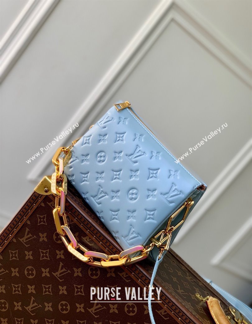 Louis Vuitton Coussin BB Bag in Monogram Puffy Lambskin M24338 Light Blue 2024 (KI-241209071)