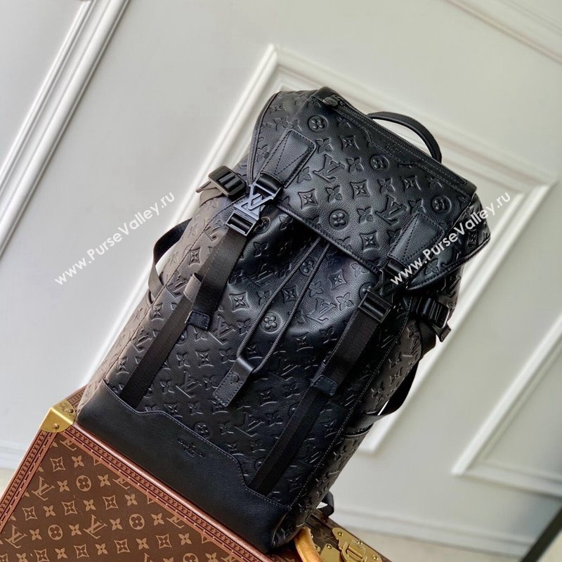 Louis Vuitton Mens Getaway Backpack Bag in Black Monogram Shadow Leather M24776 2024 (KI-241210026)