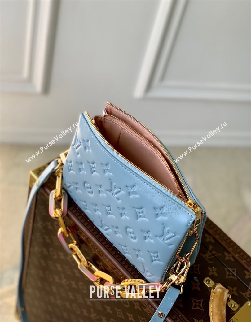 Louis Vuitton Coussin BB Bag in Monogram Puffy Lambskin M24338 Light Blue 2024 (KI-241209071)