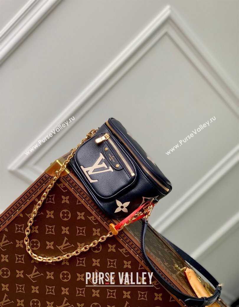 Louis Vuitton Mini Bumbag in Monogram Empreinte Leather M46917 Black/Cream Beige 2024 (KI-241210032)