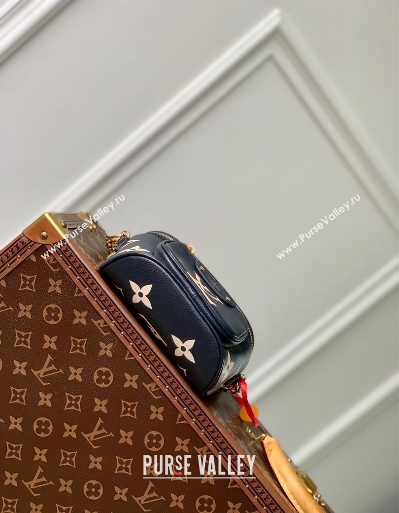 Louis Vuitton Mini Bumbag in Monogram Empreinte Leather M46917 Black/Cream Beige 2024 (KI-241210032)