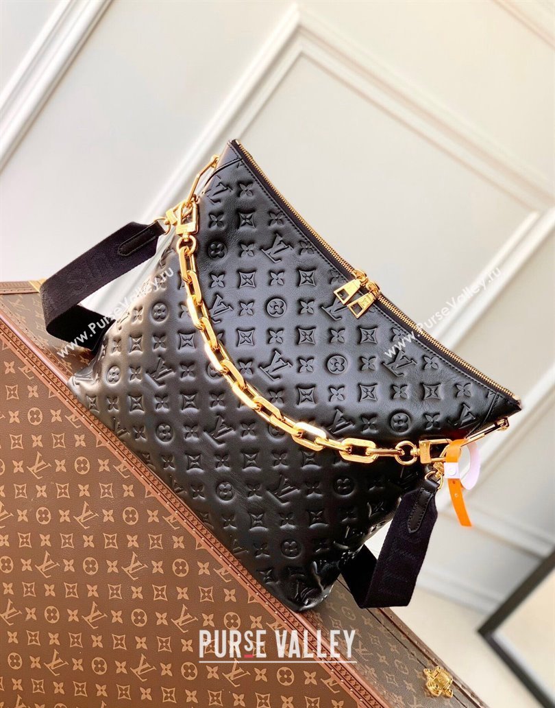 Louis Vuitton Coussin Hobo MM Bag in Monogram Leather M12068 Black 2024 (KI-241209068)