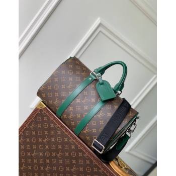 Louis Vuitton Mens Keepall Bandouliere 35 bag in Monogram Macassar Canvas M12765 Borneo Green 2024 (KI-241210046)