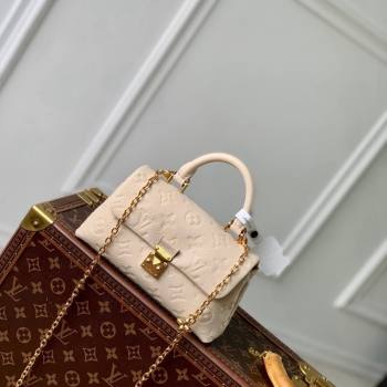 Louis Vuitton Nano Madeleine Top Handle Bag in Supple Grained Leather M12145 Cream White 2024 (KI-241210048)