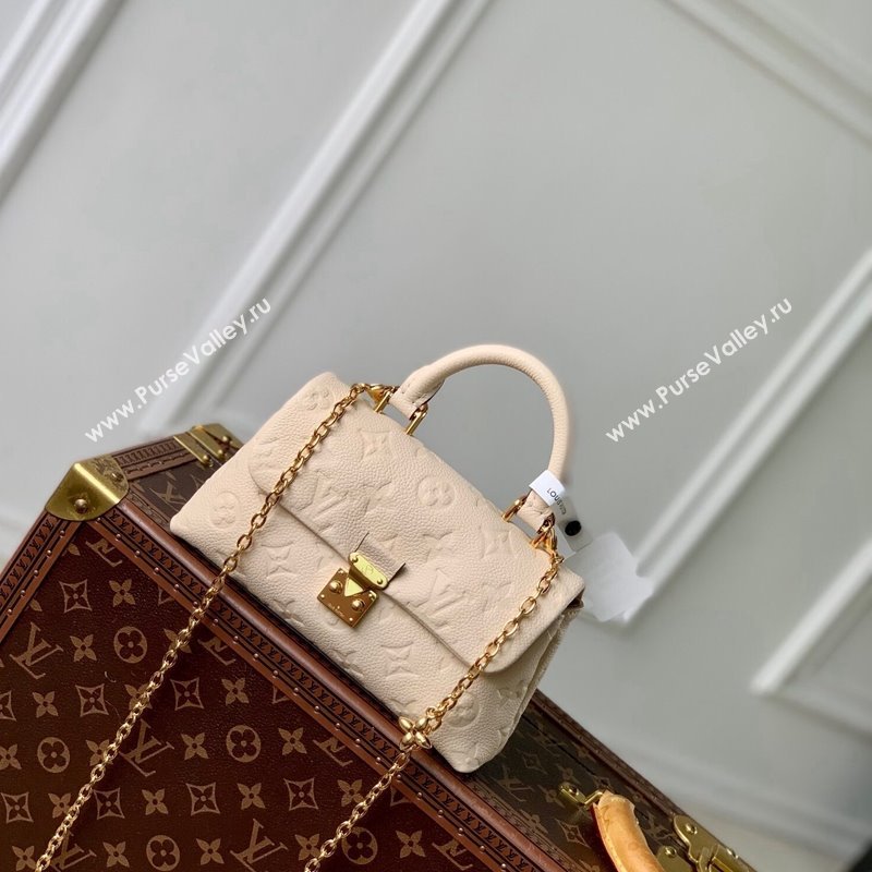 Louis Vuitton Nano Madeleine Top Handle Bag in Supple Grained Leather M12145 Cream White 2024 (KI-241210048)