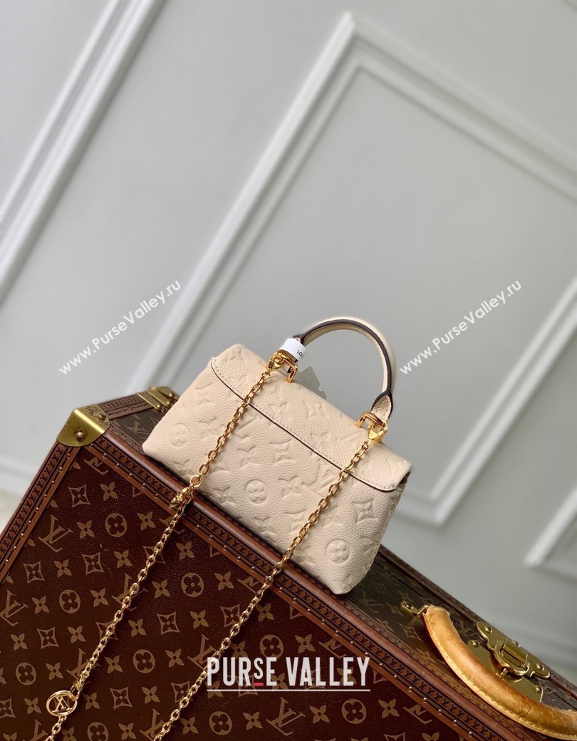 Louis Vuitton Nano Madeleine Top Handle Bag in Supple Grained Leather M12145 Cream White 2024 (KI-241210048)