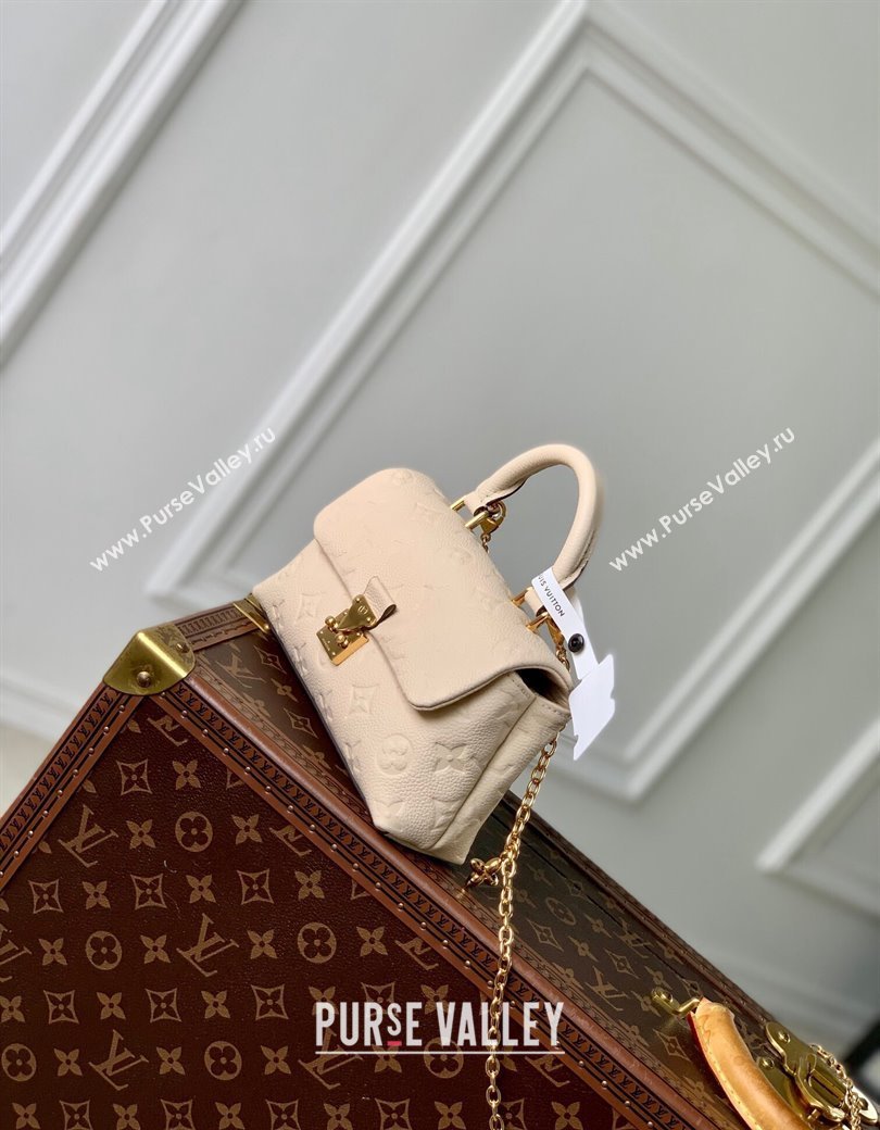 Louis Vuitton Nano Madeleine Top Handle Bag in Supple Grained Leather M12145 Cream White 2024 (KI-241210048)