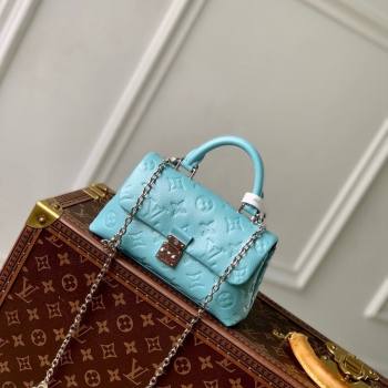 Louis Vuitton Nano Madeleine Top Handle Bag in Supple Grained Leather M12211 Azur Frost Blue 2024 (KI-241210049)