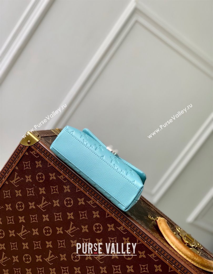 Louis Vuitton Nano Madeleine Top Handle Bag in Supple Grained Leather M12211 Azur Frost Blue 2024 (KI-241210049)