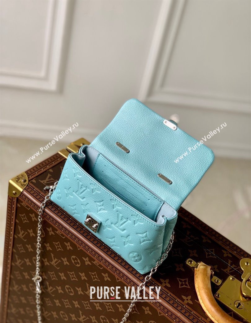 Louis Vuitton Nano Madeleine Top Handle Bag in Supple Grained Leather M12211 Azur Frost Blue 2024 (KI-241210049)