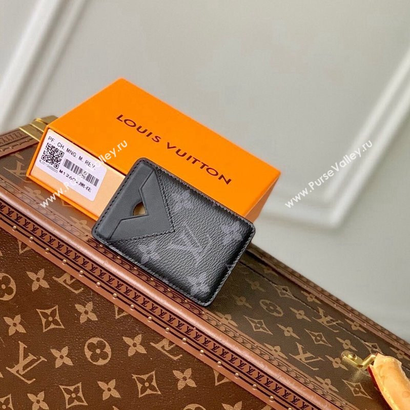 Louis Vuitton Porte-Cartes Magnet Card Holder M12853 Black Monogram Canvas 2024 (KI-241210056)