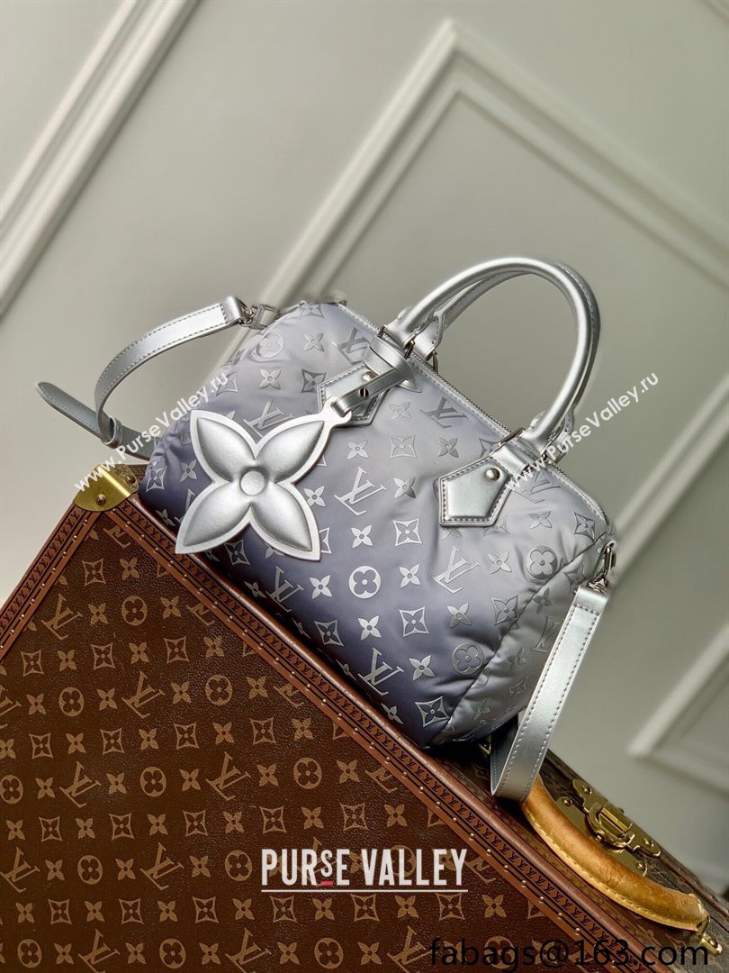 Louis Vuitton Speedy Bandouliere 25 Bag in Frost Gradient Silver Monogram Nylon M11848 2024 (KI-241210058)