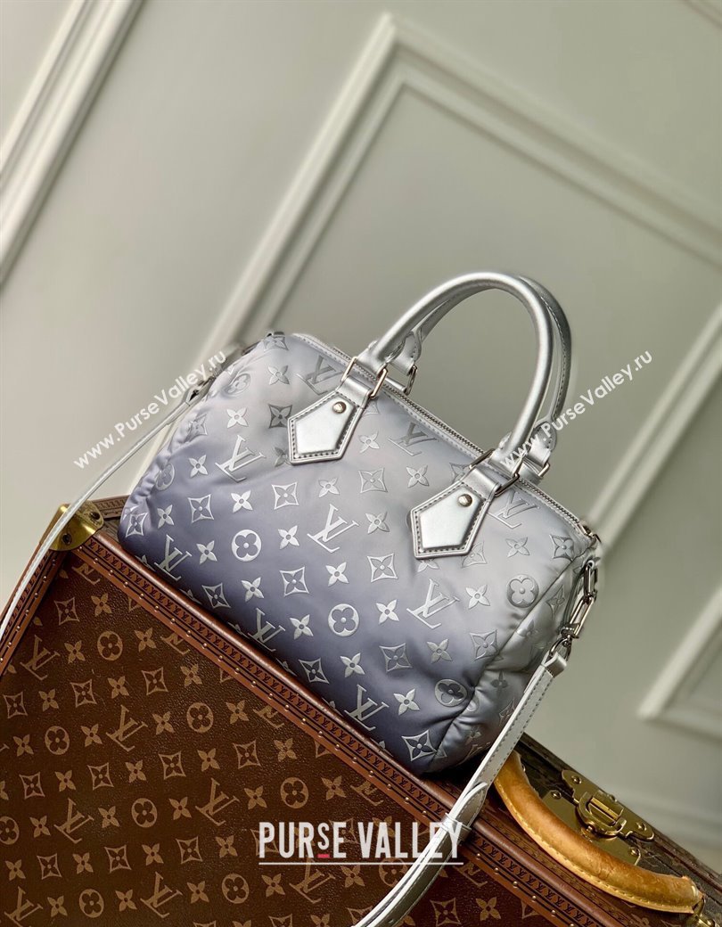 Louis Vuitton Speedy Bandouliere 25 Bag in Frost Gradient Silver Monogram Nylon M11848 2024 (KI-241210058)