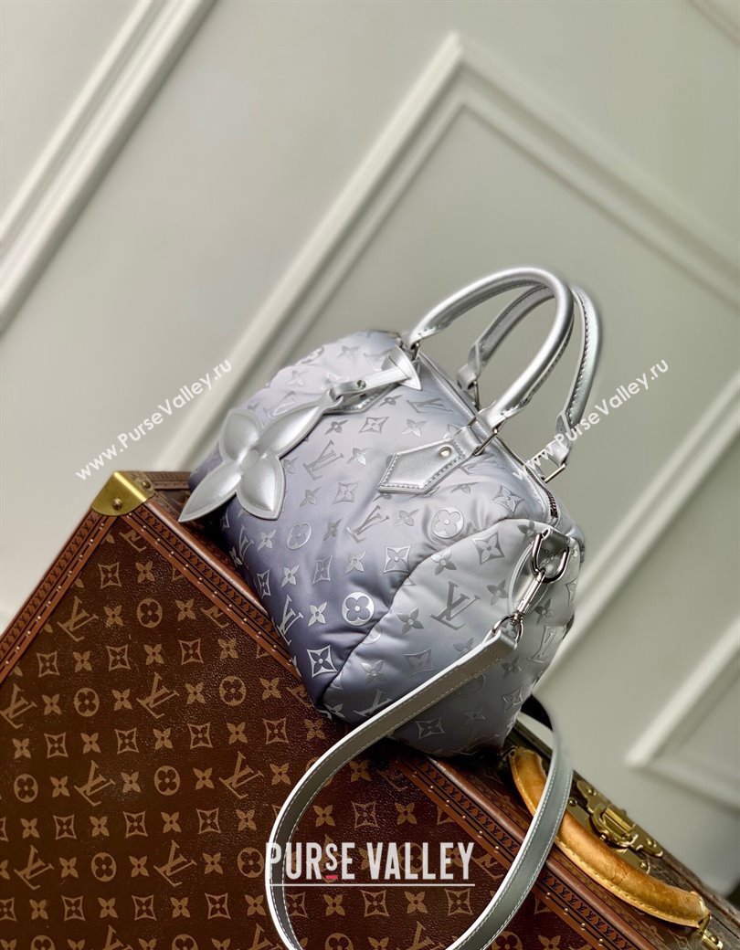 Louis Vuitton Speedy Bandouliere 25 Bag in Frost Gradient Silver Monogram Nylon M11848 2024 (KI-241210058)