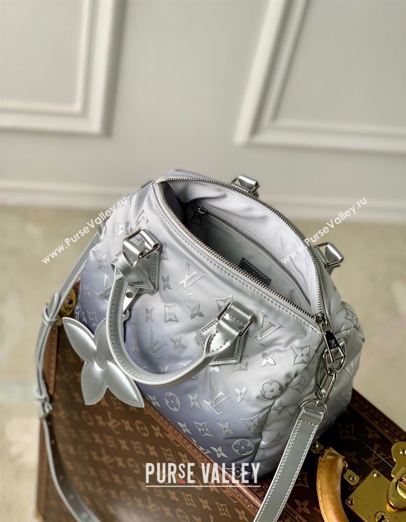 Louis Vuitton Speedy Bandouliere 25 Bag in Frost Gradient Silver Monogram Nylon M11848 2024 (KI-241210058)