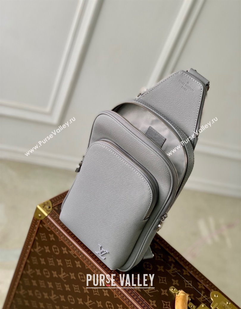 Louis Vuitton Mens Avenue Slingbag NM in Taiga Cowhide Leather M30951 Grey 2024 (KI-241210062)