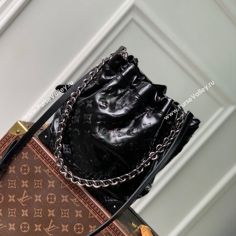 Louis Vuitton Noe Trunk PM Bucket Bag in Black Monogram Leather M13484 Cruise 2025 (KI-241210063)