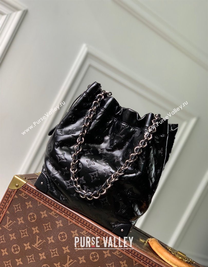 Louis Vuitton Noe Trunk PM Bucket Bag in Black Monogram Leather M13484 Cruise 2025 (KI-241210063)