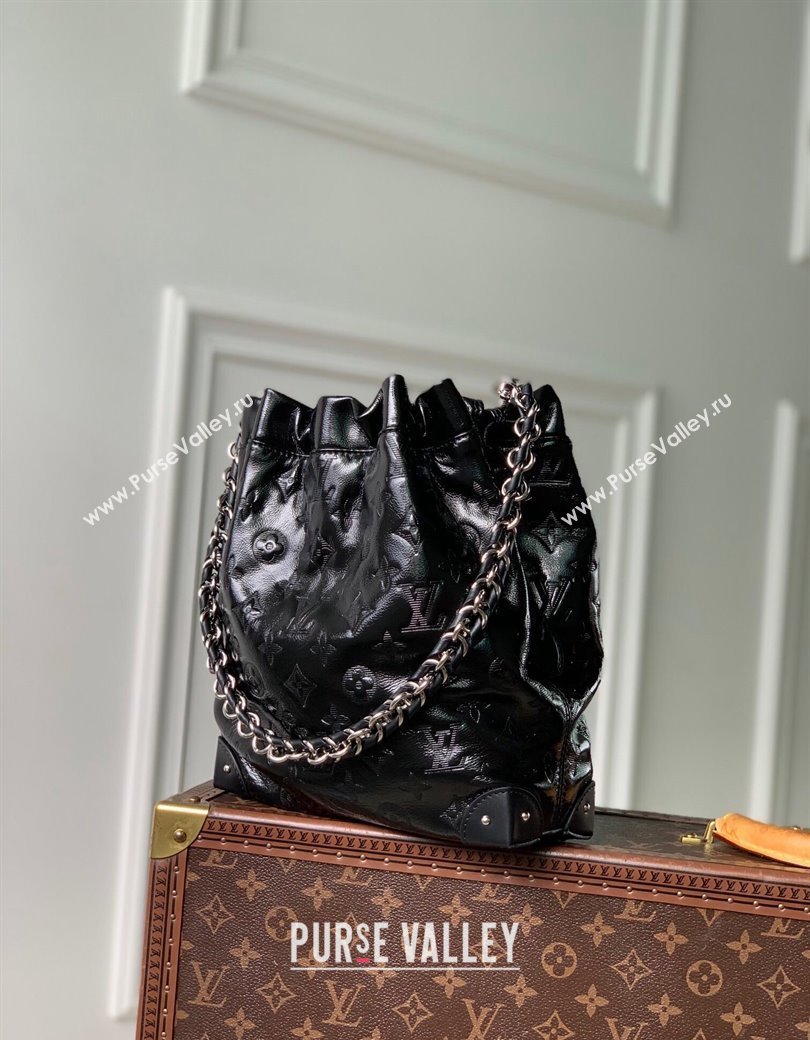 Louis Vuitton Noe Trunk PM Bucket Bag in Black Monogram Leather M13484 Cruise 2025 (KI-241210063)