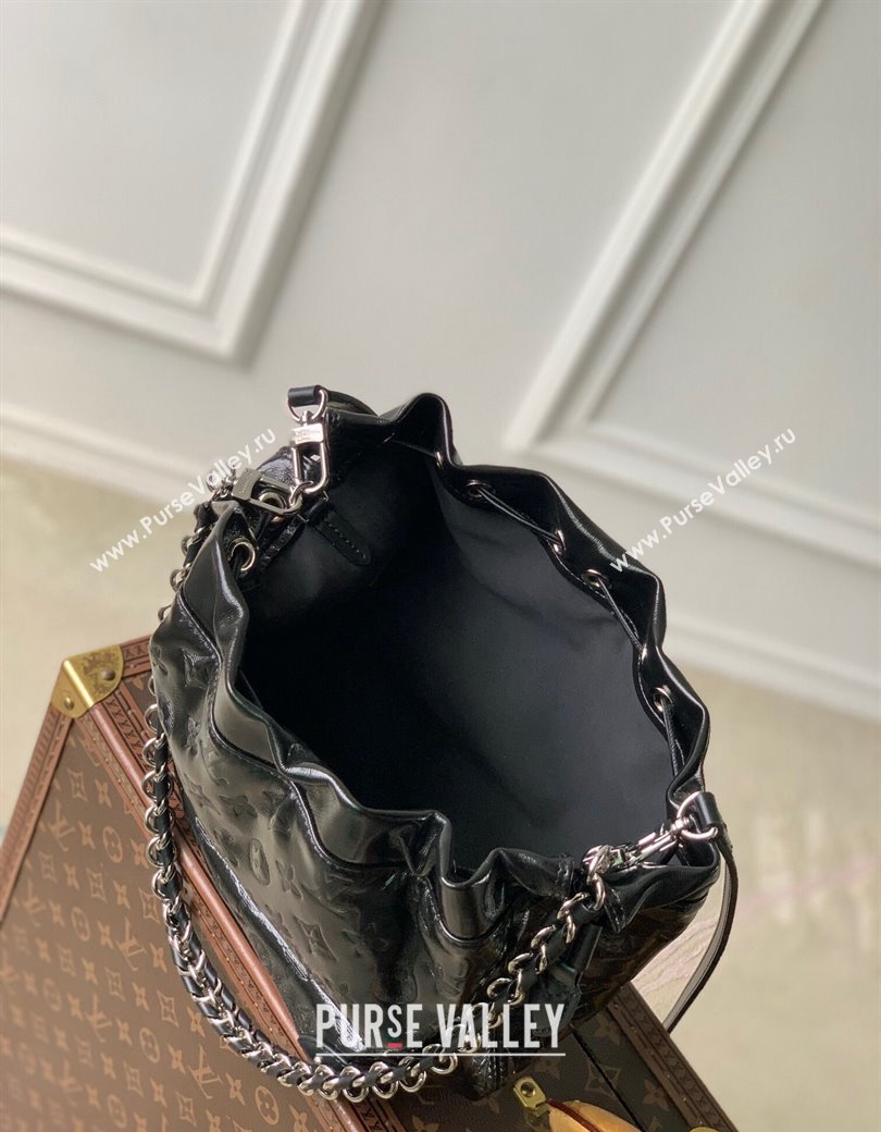 Louis Vuitton Noe Trunk PM Bucket Bag in Black Monogram Leather M13484 Cruise 2025 (KI-241210063)