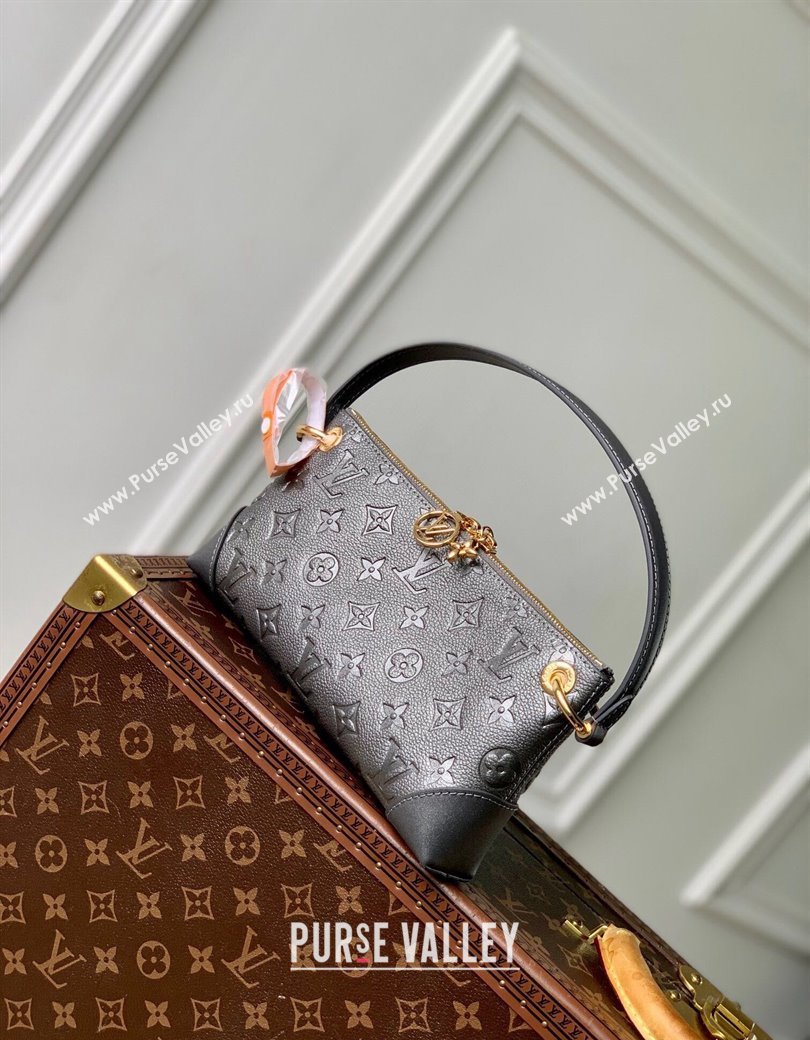 Louis Vuitton Pochette Sevres Hobo Bag Gun Metal Supple Grained Leather M12174 2024 (KI-241210067)