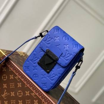 Louis Vuitton S-Lock Vertical Wearable Wallet in Taurillon Monogram Leather M82568 Blue 2024 (KI-241210079)