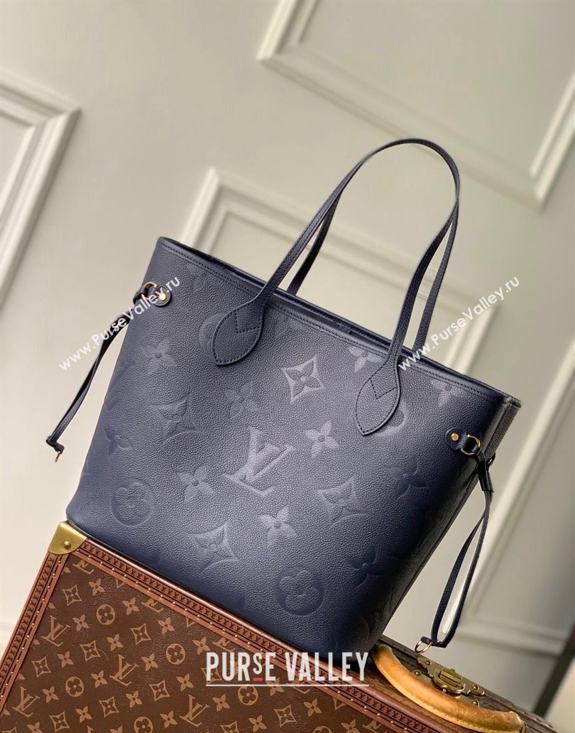 Louis Vuitton Neverfull MM Tote Bag in Embossed Leather M45685 Dark Blue 2024 (KI-241210082)